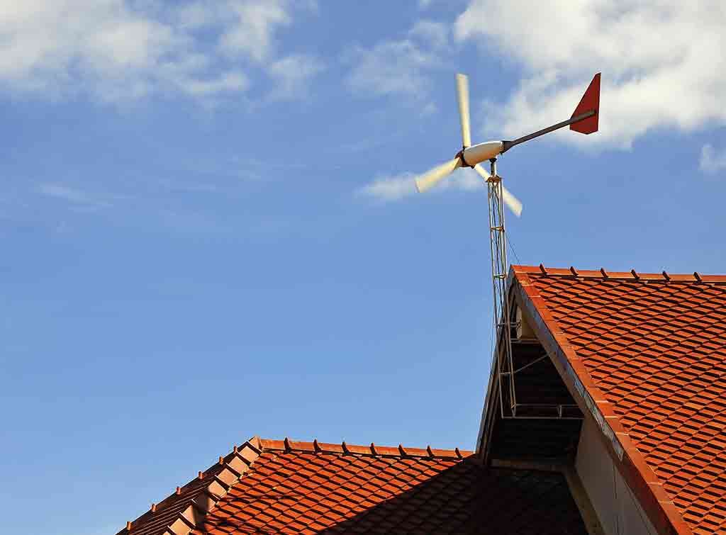 Home roof-mounted-wind-turbine